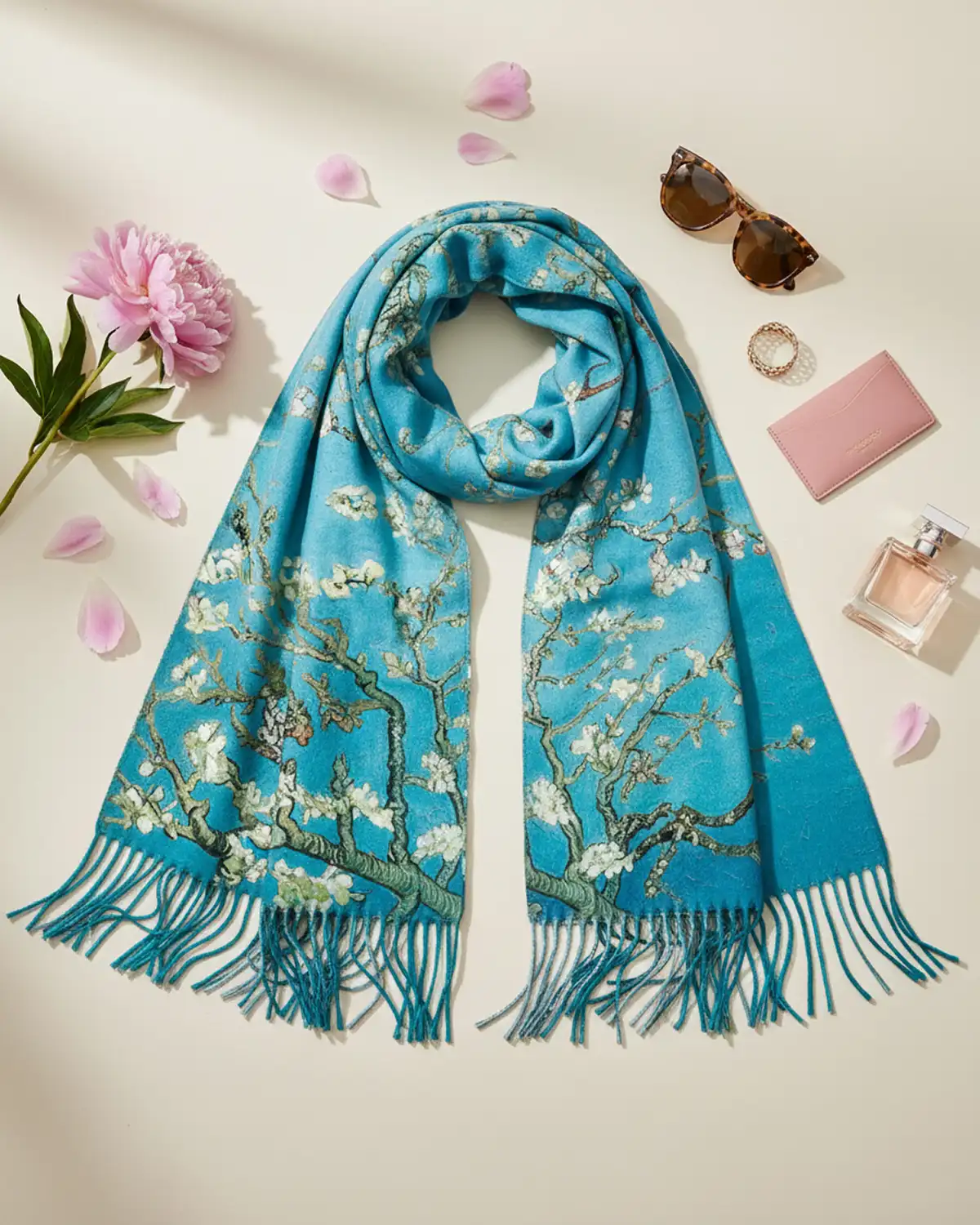 Accesorii fashion pentru femei - Eșarfă vâscoză Magdy Egeo turcoaz