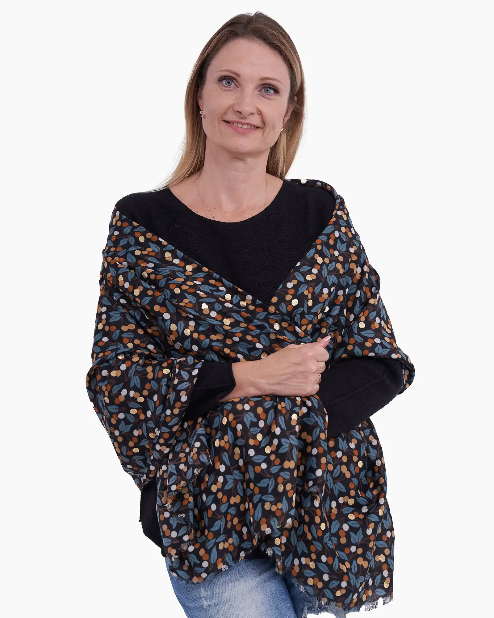 Eșarfă Vâscoză Magdy Fiora del Vento neagră [1]