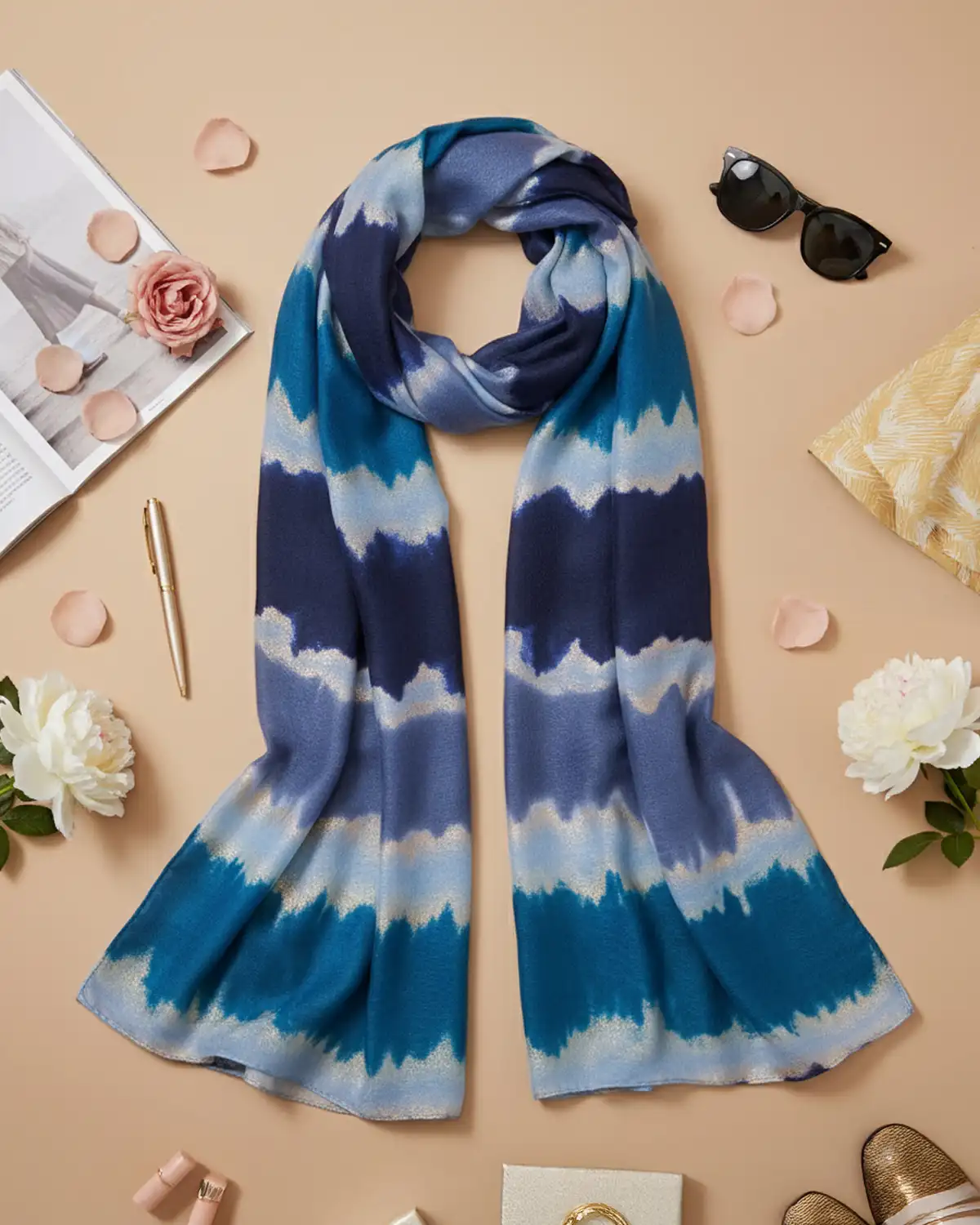 Produse noi - Eșarfă vascoză Magdy Miyabi albastră