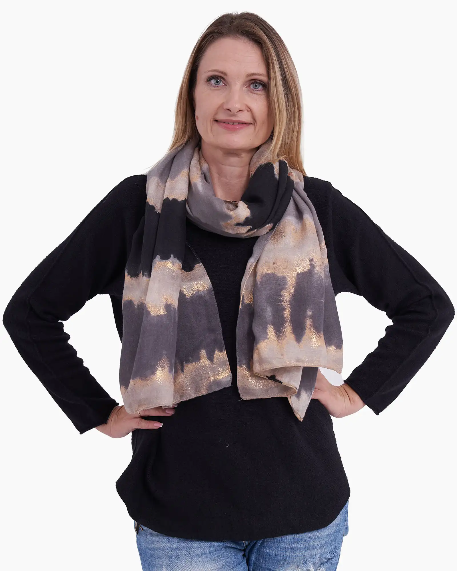 Eșarfă vâscoză Magdy Miyabi neagră [1]