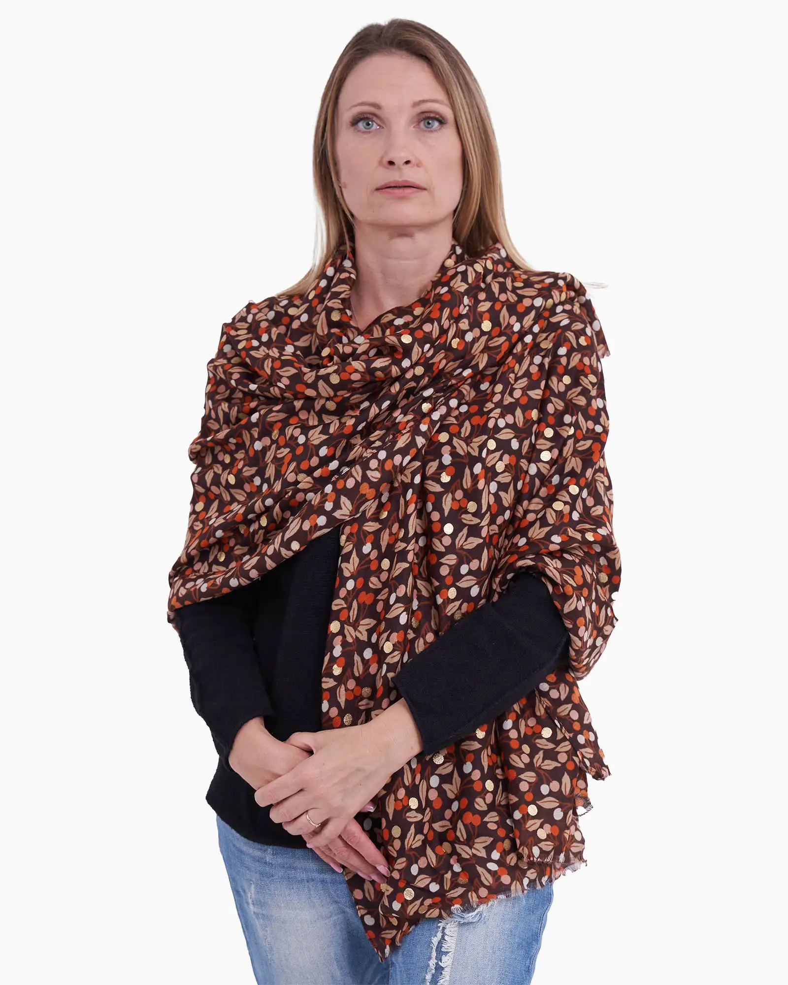 Eșarfă vâscoză Magdy Murmullo maro [1]