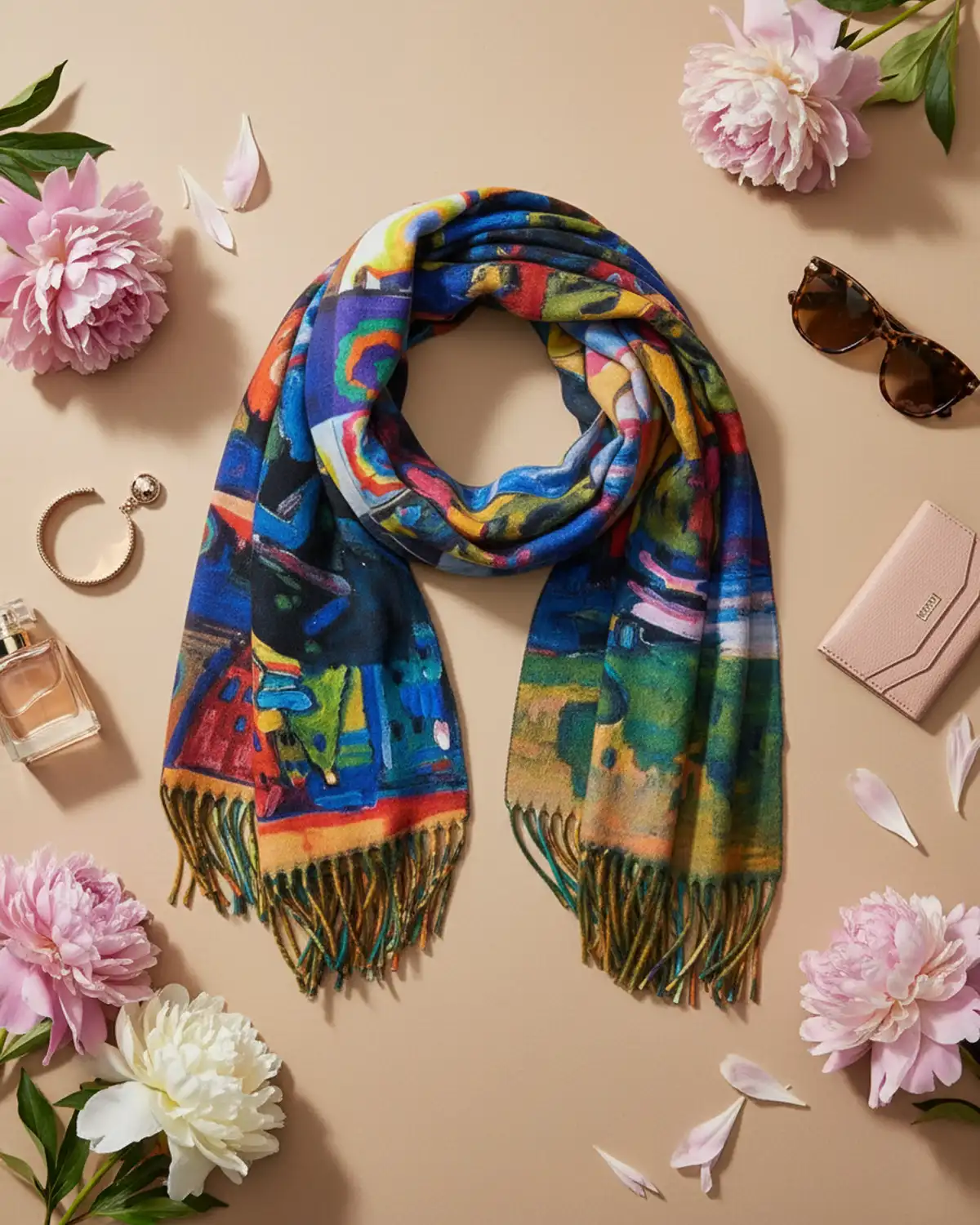 Accesorii fashion pentru femei - Eșarfă vâscoză Magdy Reverie multicoloră