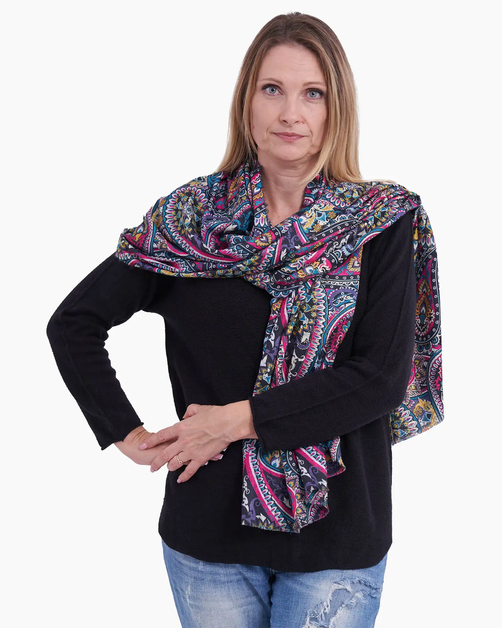 Eșarfă vâscoză Magdy Serai mov [1]