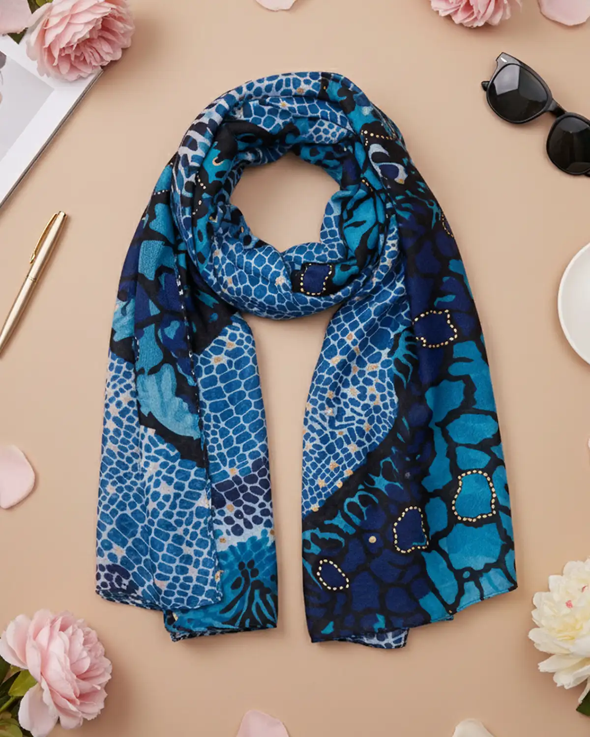 Produse noi - Eșarfă vâscoză Magdy Sora No Kawa albastră