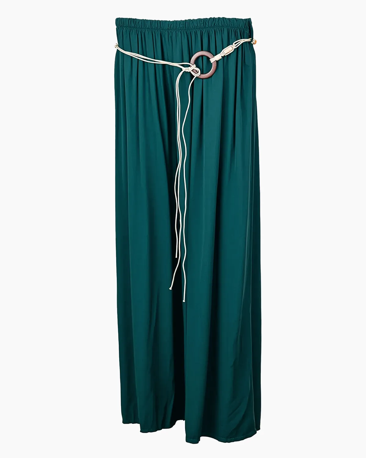 Pantaloni din Vâscoză - Pantaloni verde inchis, din vascoza