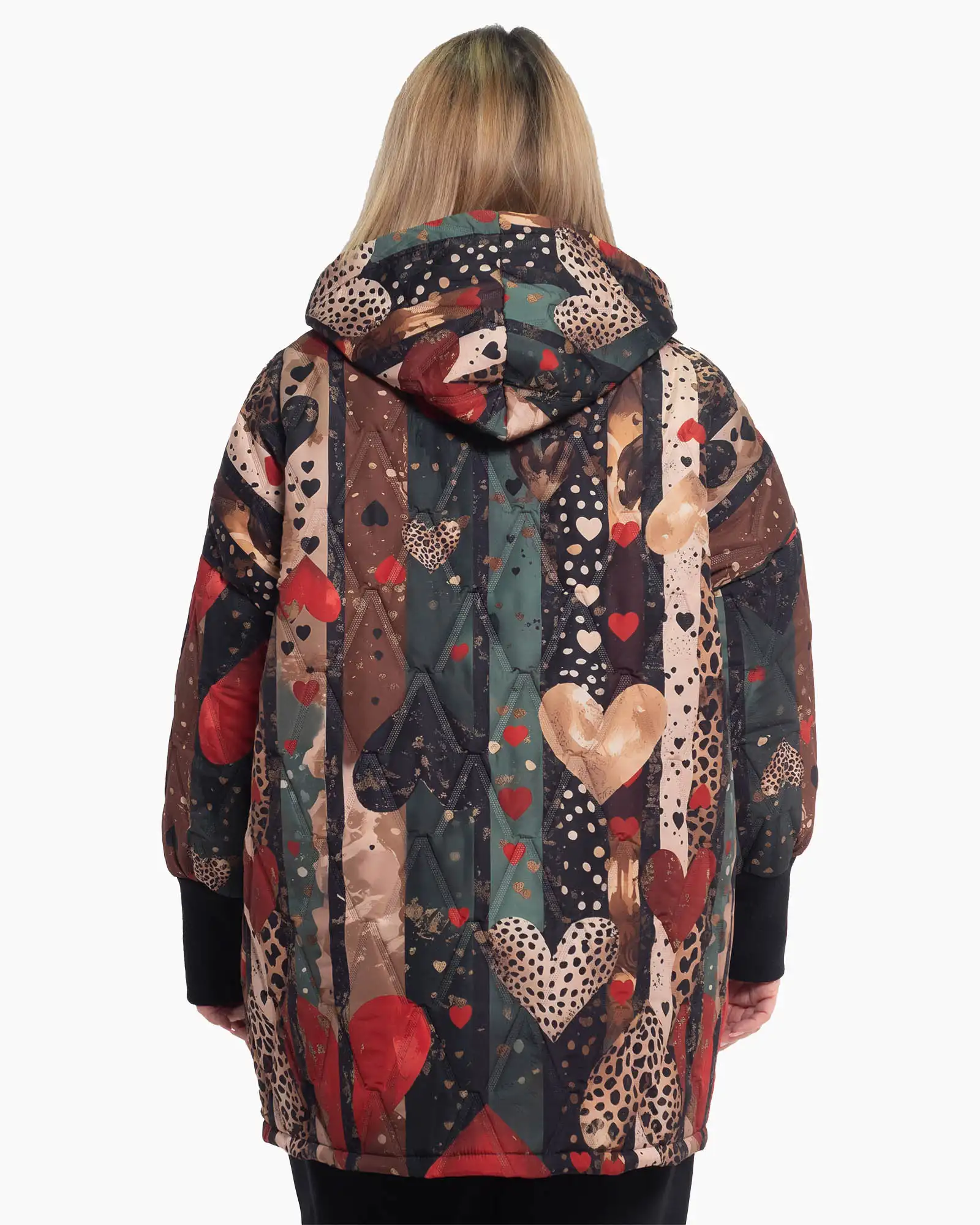Geacă boho multicoloră cu imprimeu artistic și linie fluidă [1]