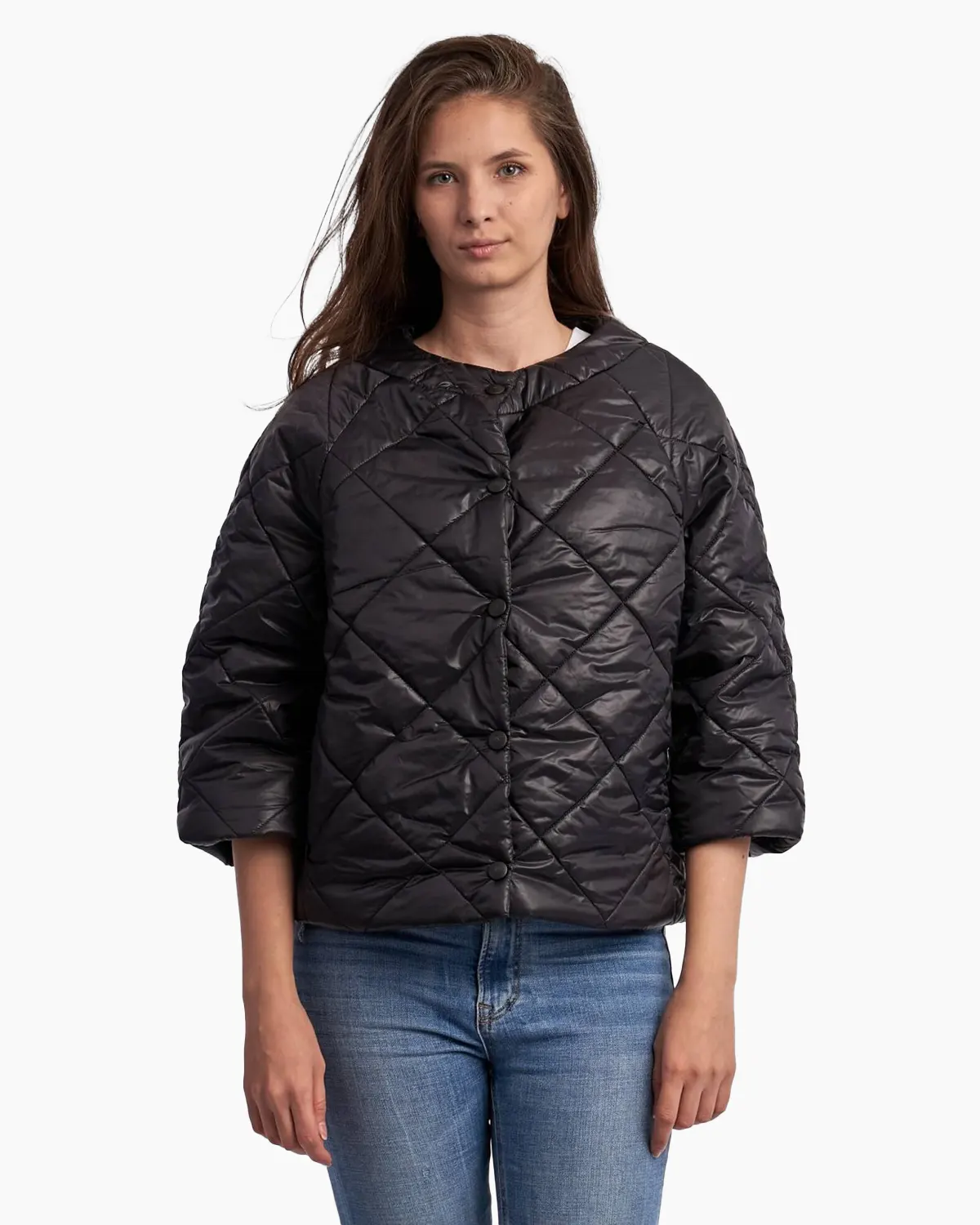 Geci Casual - Geaca matlasata, neagra