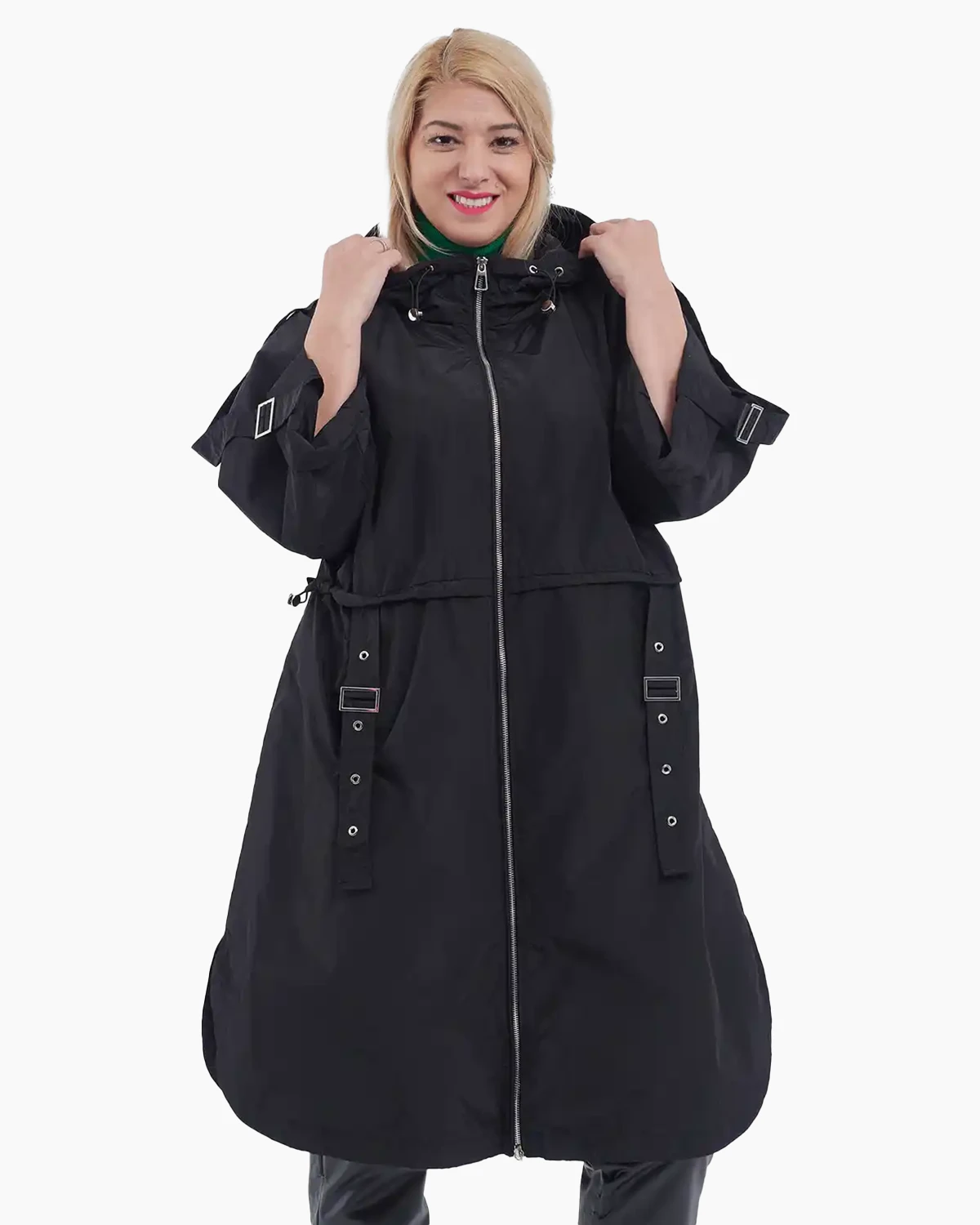 Geci Casual - Geacă midi damă din material subțire, stil casual modern