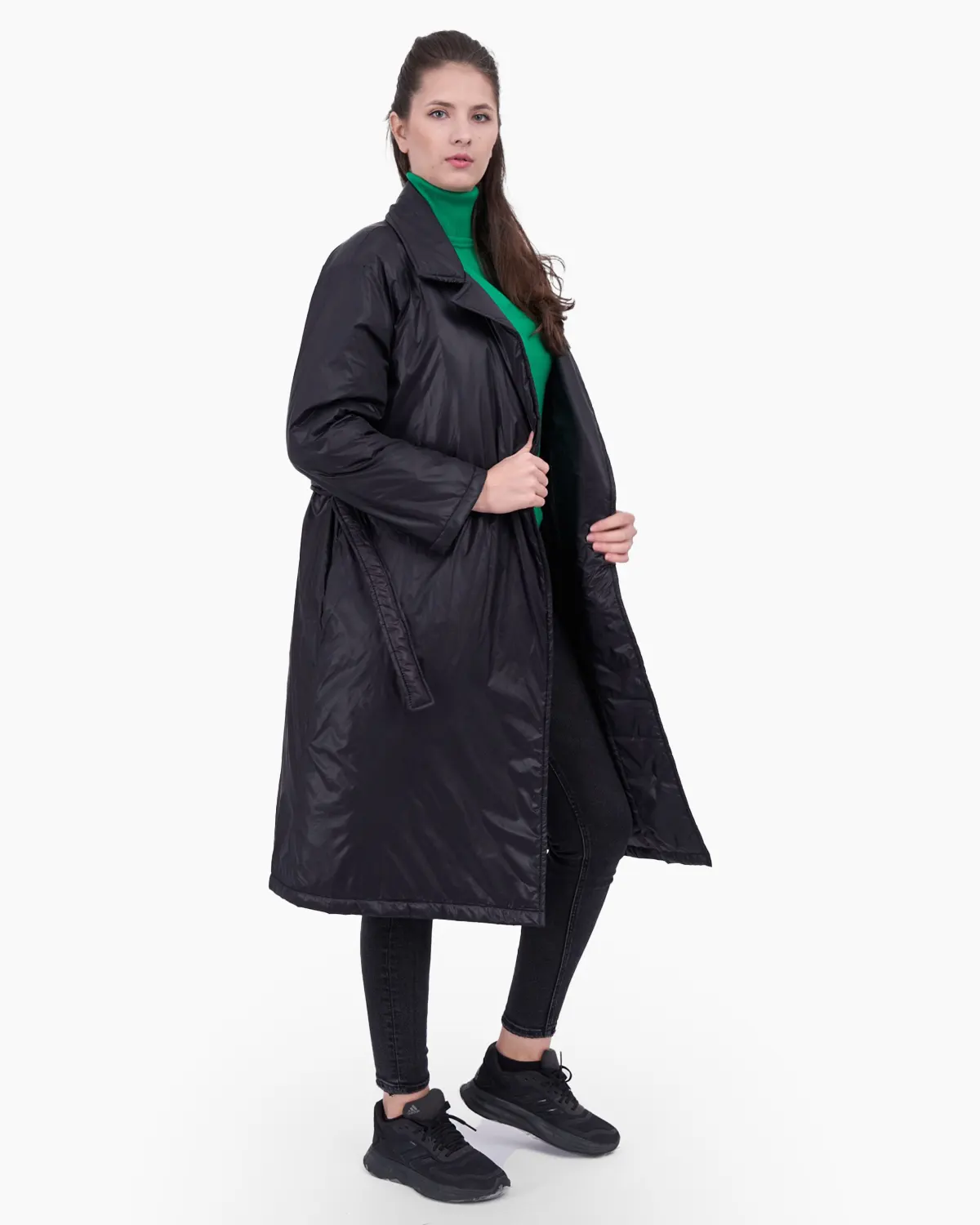 Geci Casual - Geaca neagra cu inchidere prin cordon