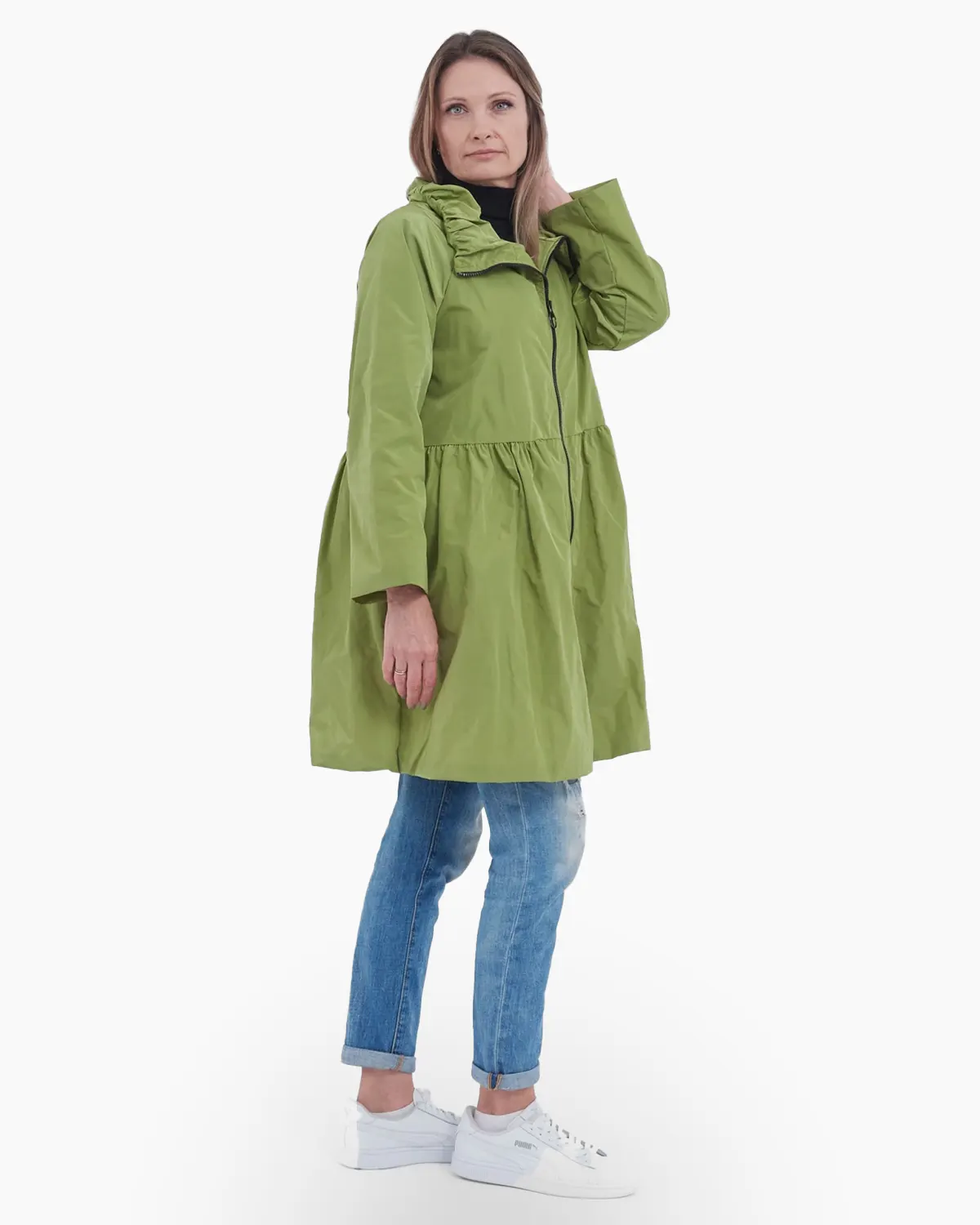 Geci Casual - Geaca oversize, verde