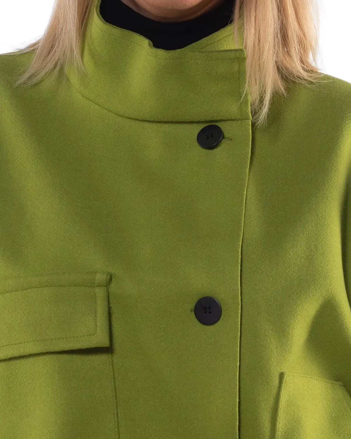 Jachetă elegantă lime cu croială lejeră dolman [4]