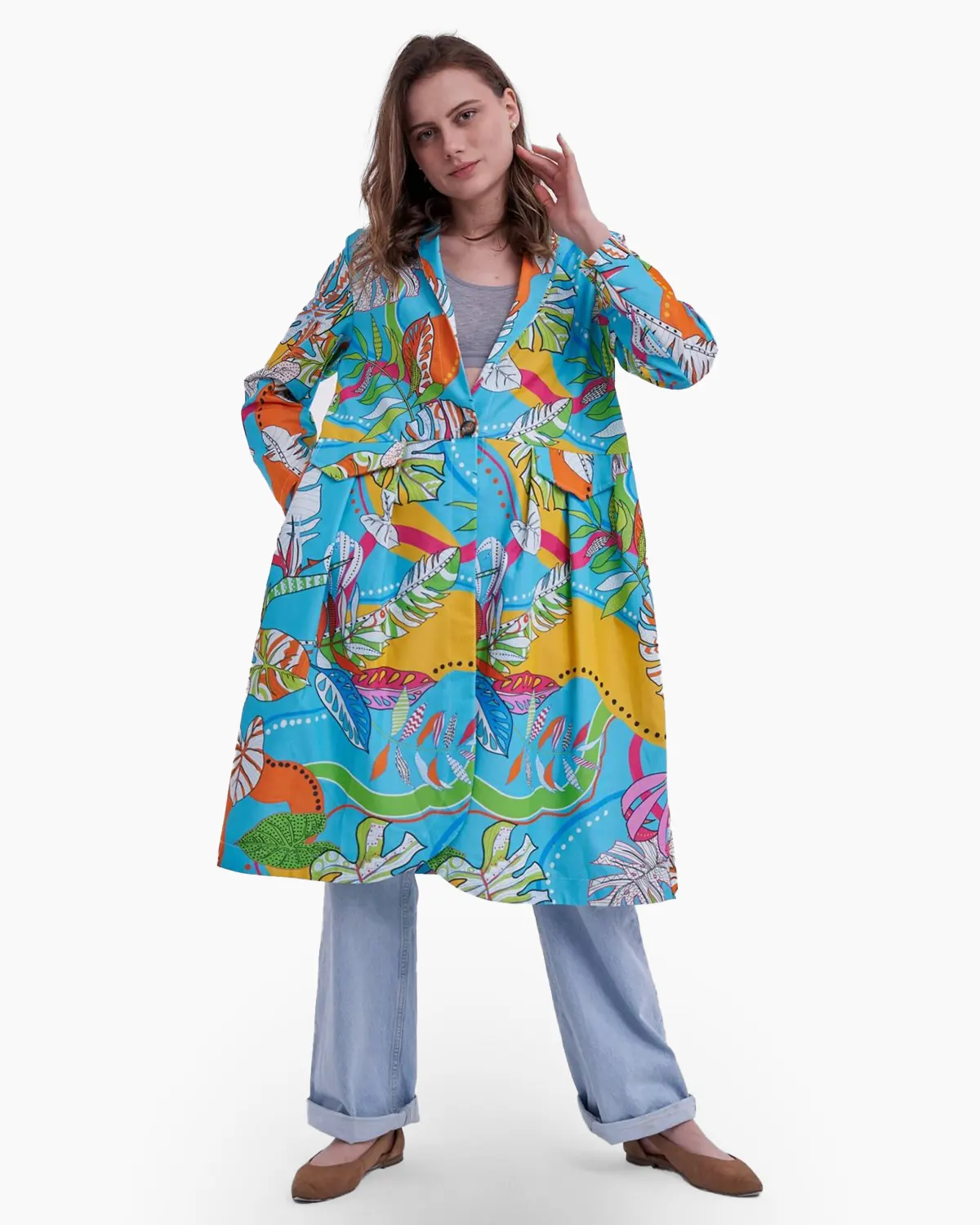 Jacheta multicolora cu imprimeu floral [1]