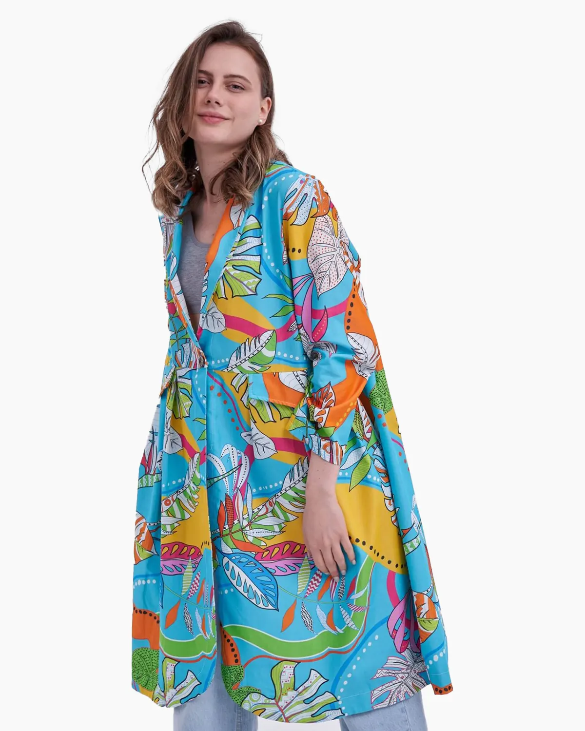 Jacheta multicolora cu imprimeu floral [2]