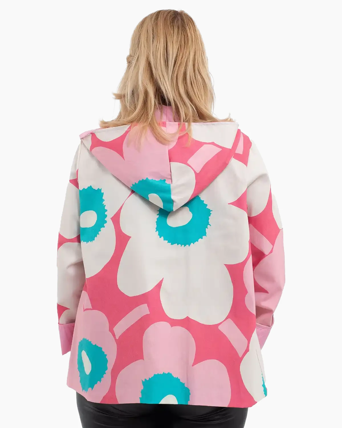 Jachetă subțire de toamnă cu imprimeu floral multicolor roz [1]
