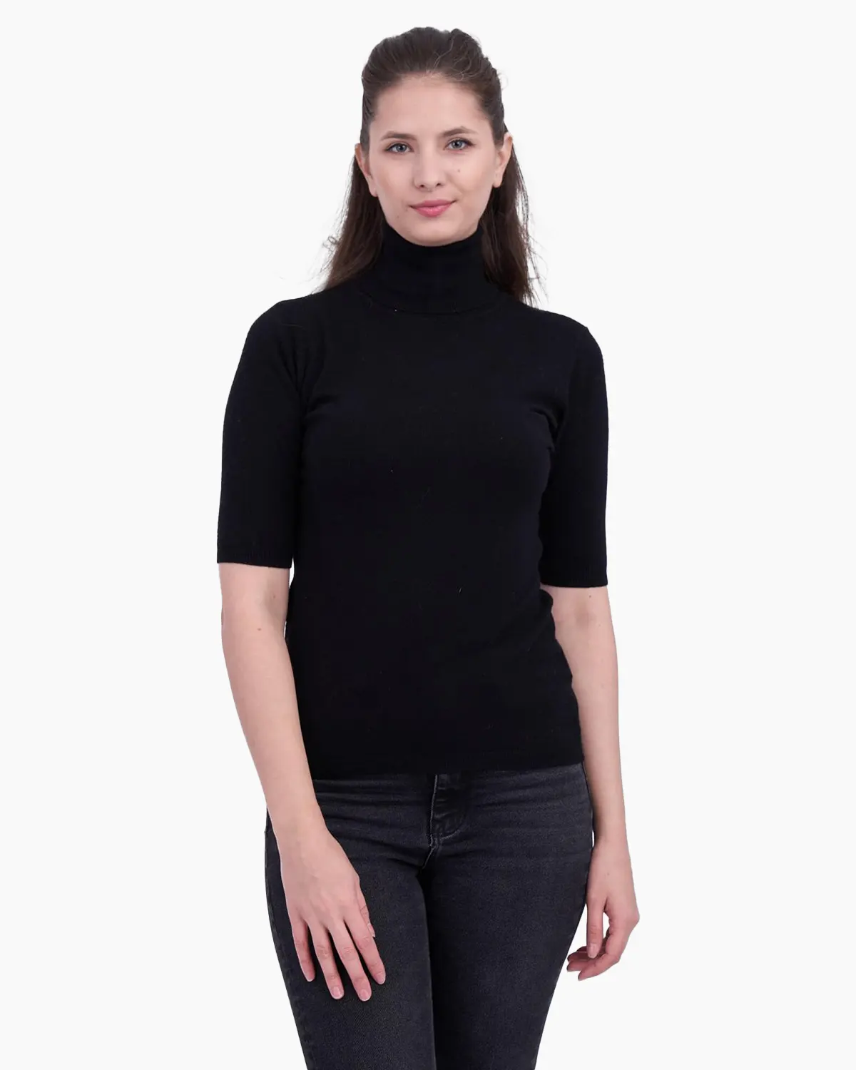 Bluze - Maleta cu guler inalt, neagra