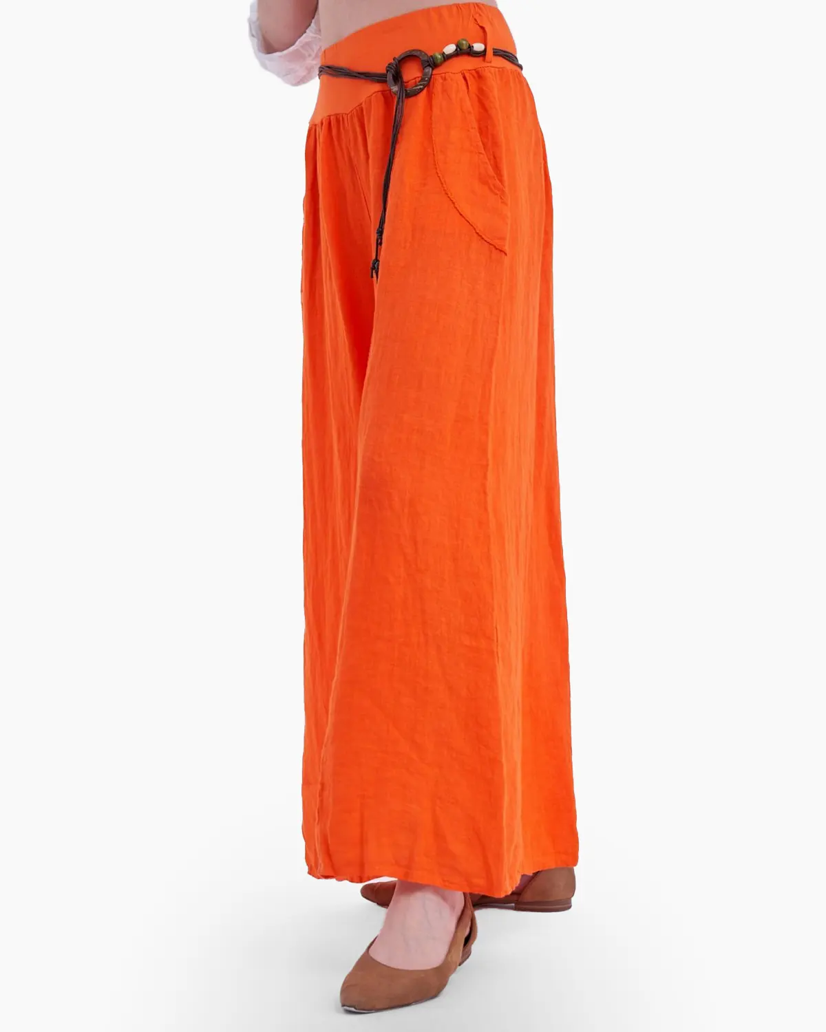 Pantalon tip fusta , din in, portocaliu [1]