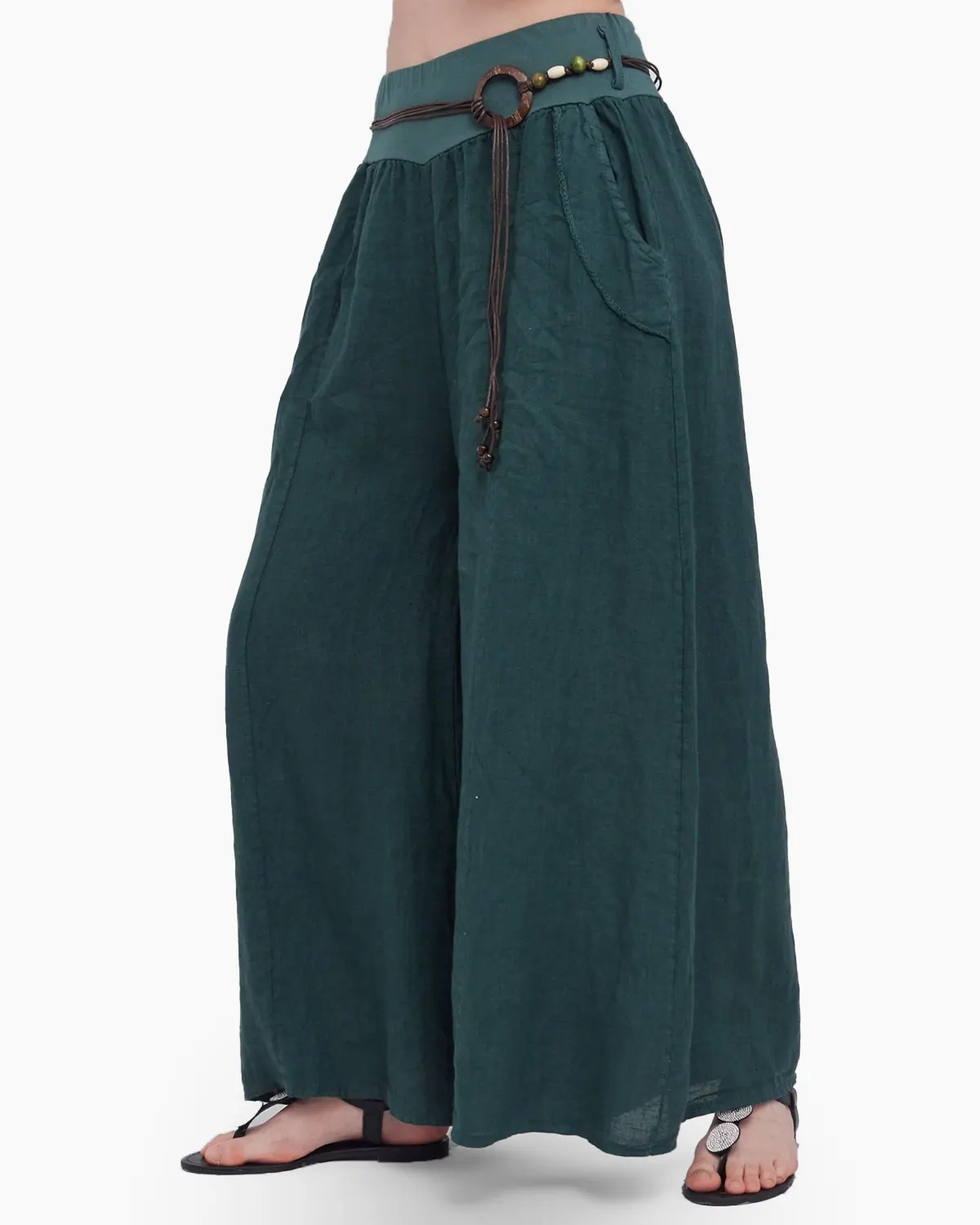 Pantalon tip fusta, din in, verde inchis [1]