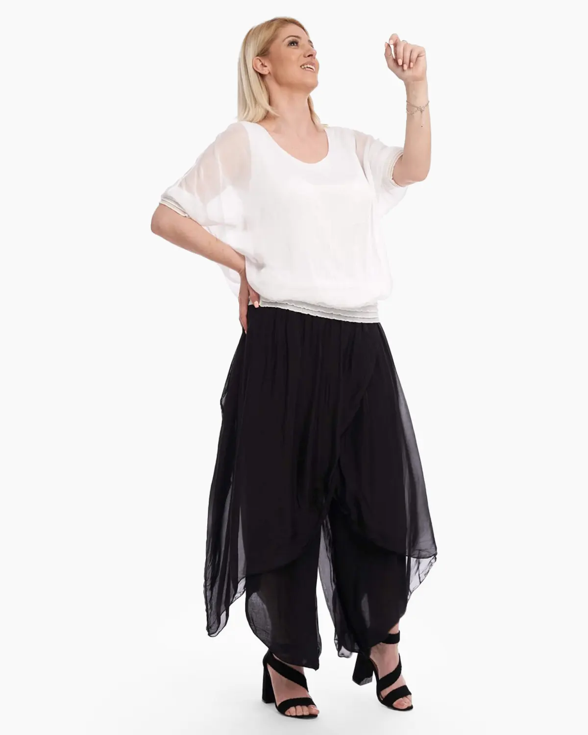 Pantaloni petrecuti din matase negri [2]
