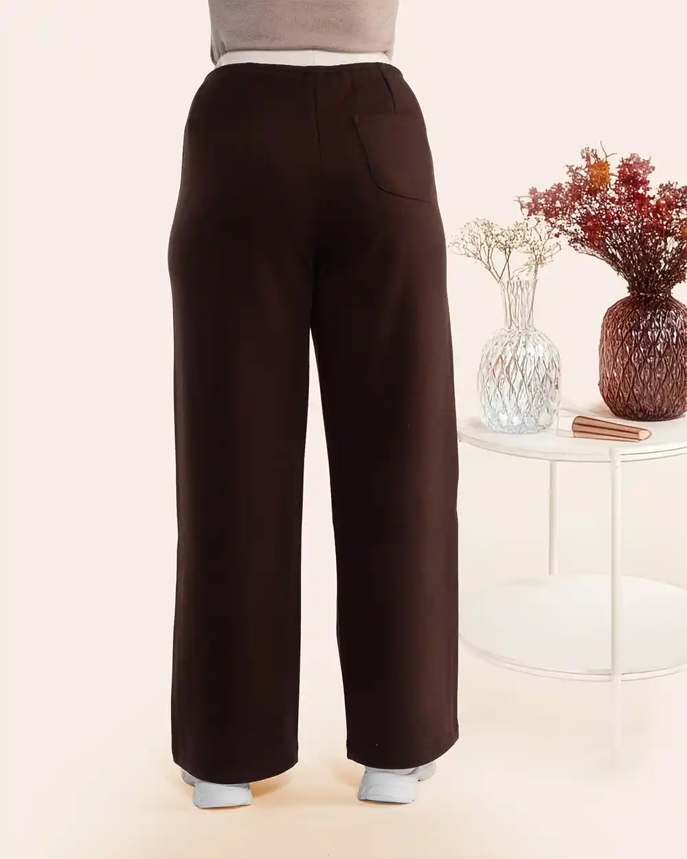 Pantaloni sport urbani lungi din vâscoză maro [1]