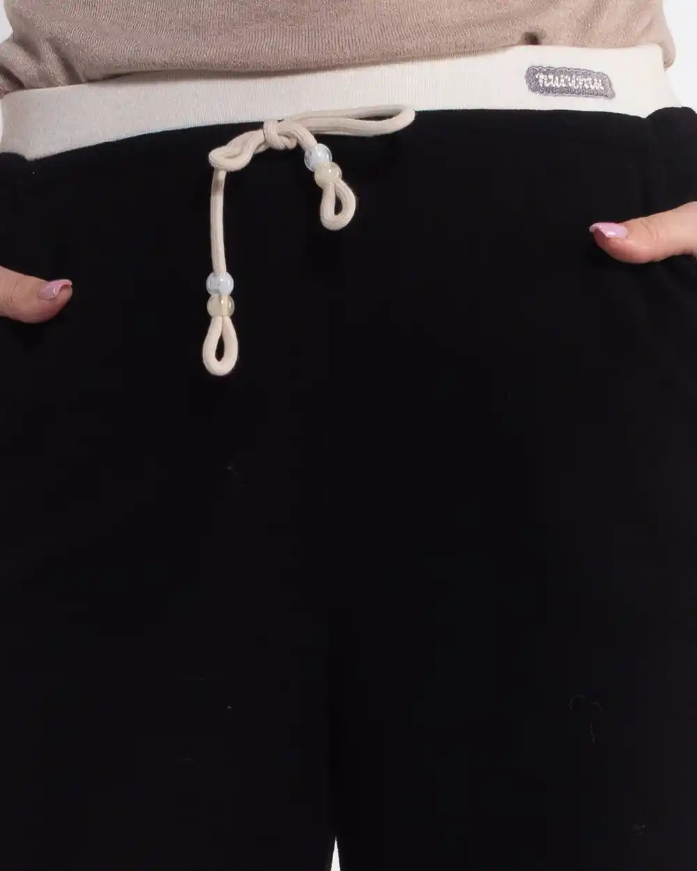 Pantaloni sport urbani lungi din vâscoză neagră [3]