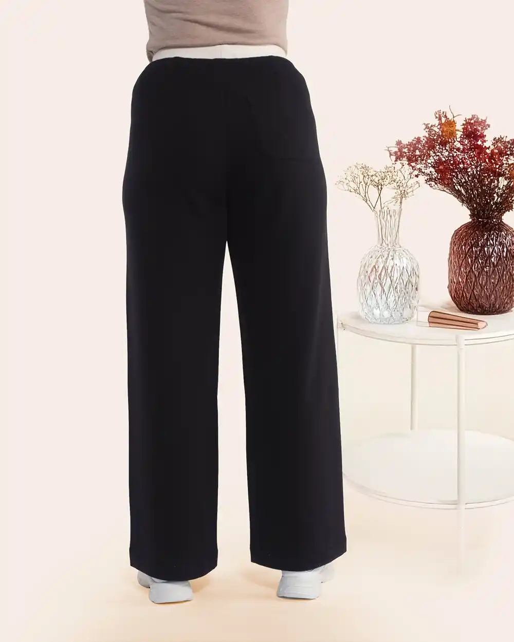 Pantaloni sport urbani lungi din vâscoză neagră [1]