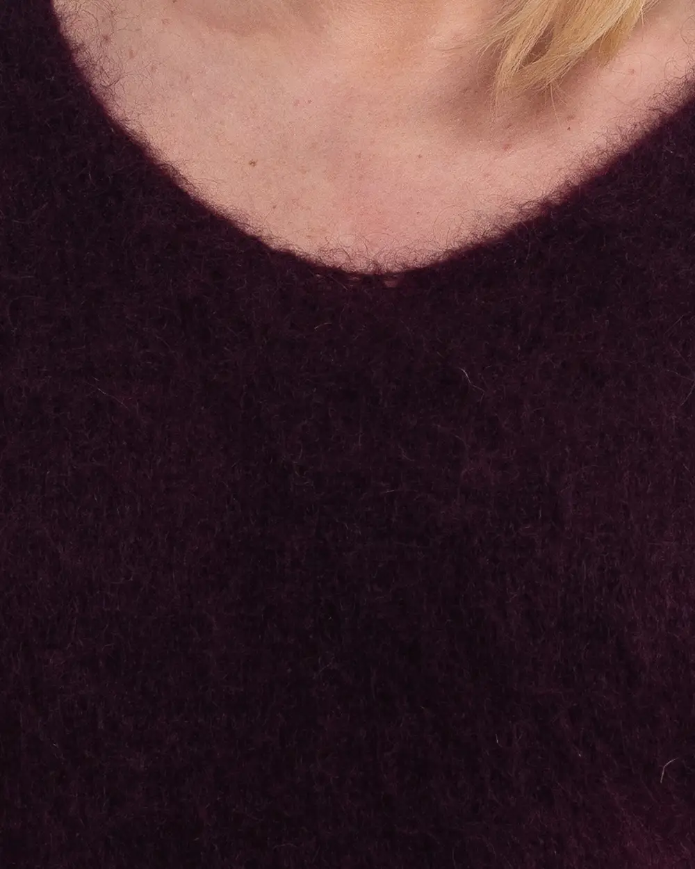 Pulover casual din mohair mov pufos cu anchior [3]