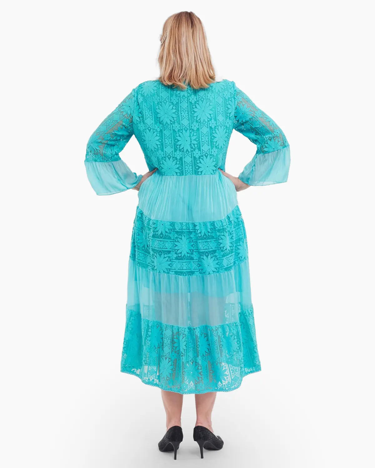 Rochie boema turcoaz, cu matase si broderie [2]