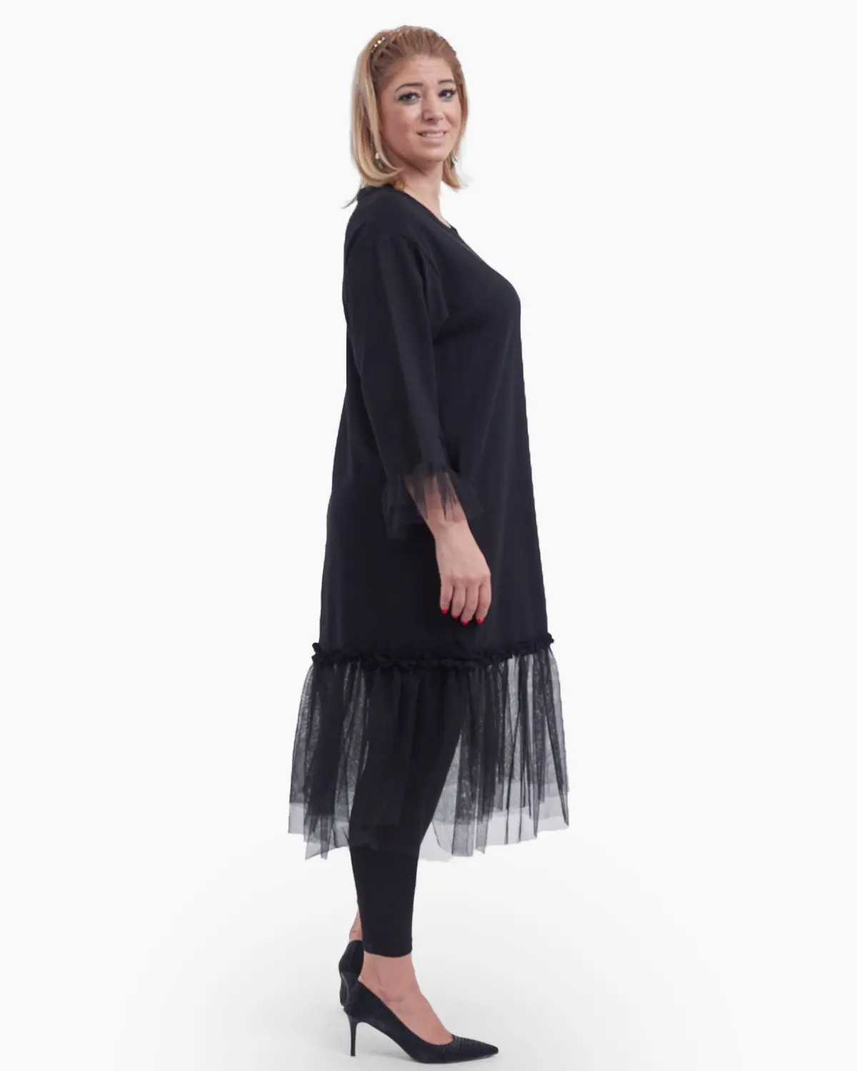 Rochie casual neagra din bumbac [1]