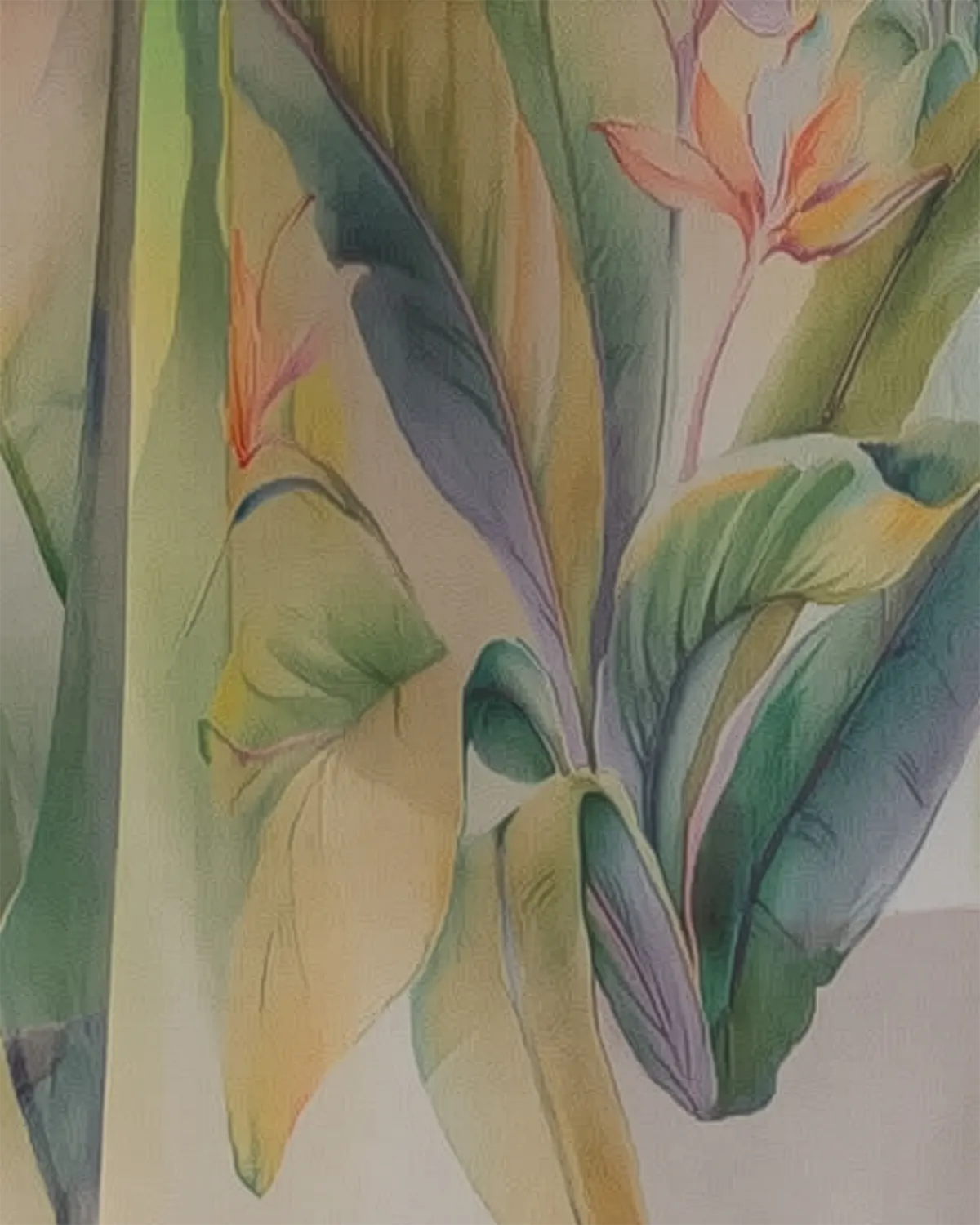 Rochie crem cu matase si imprimeu floral verde [1]