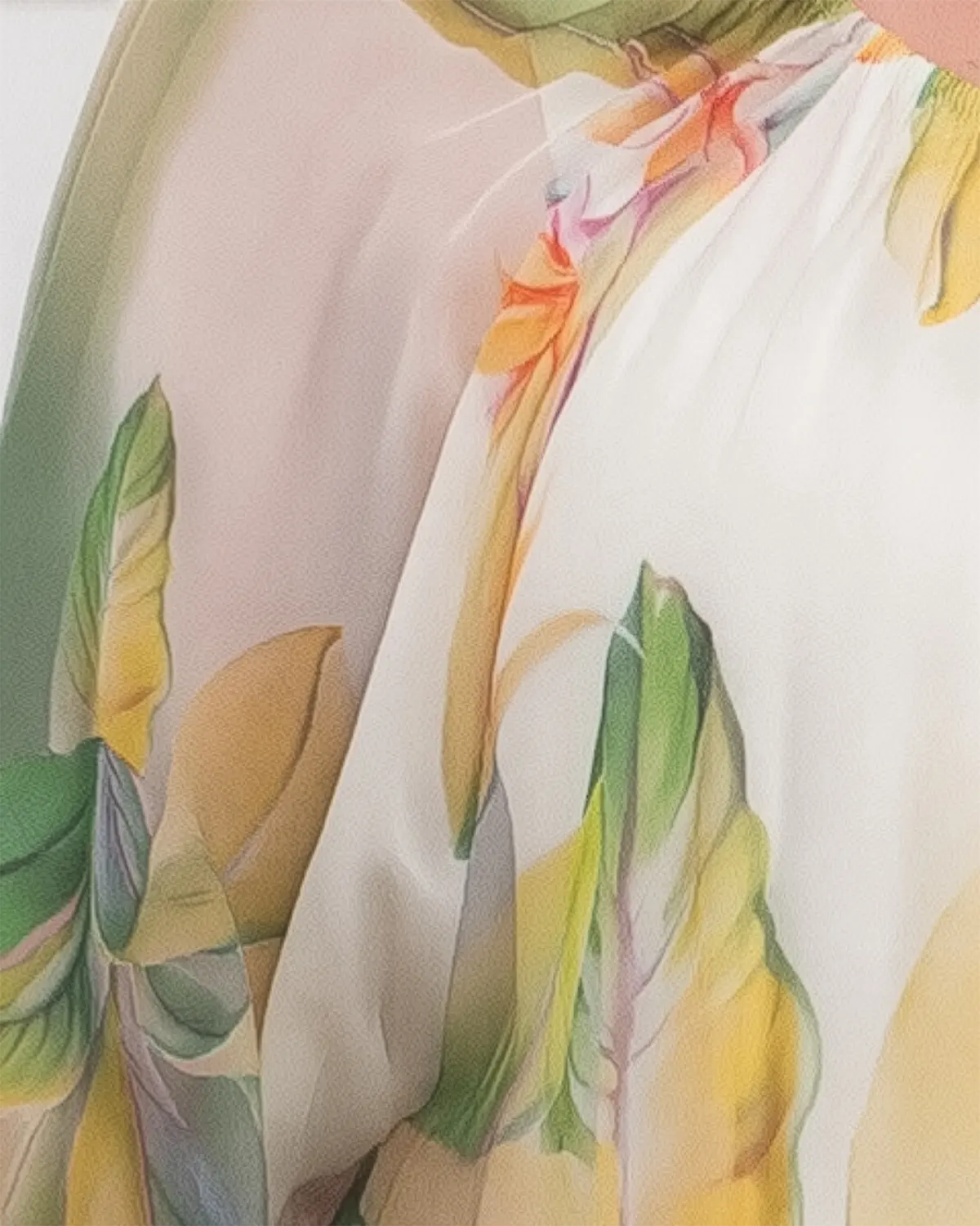 Rochie de vara din matase galbena cu imprimeuri florale [2]