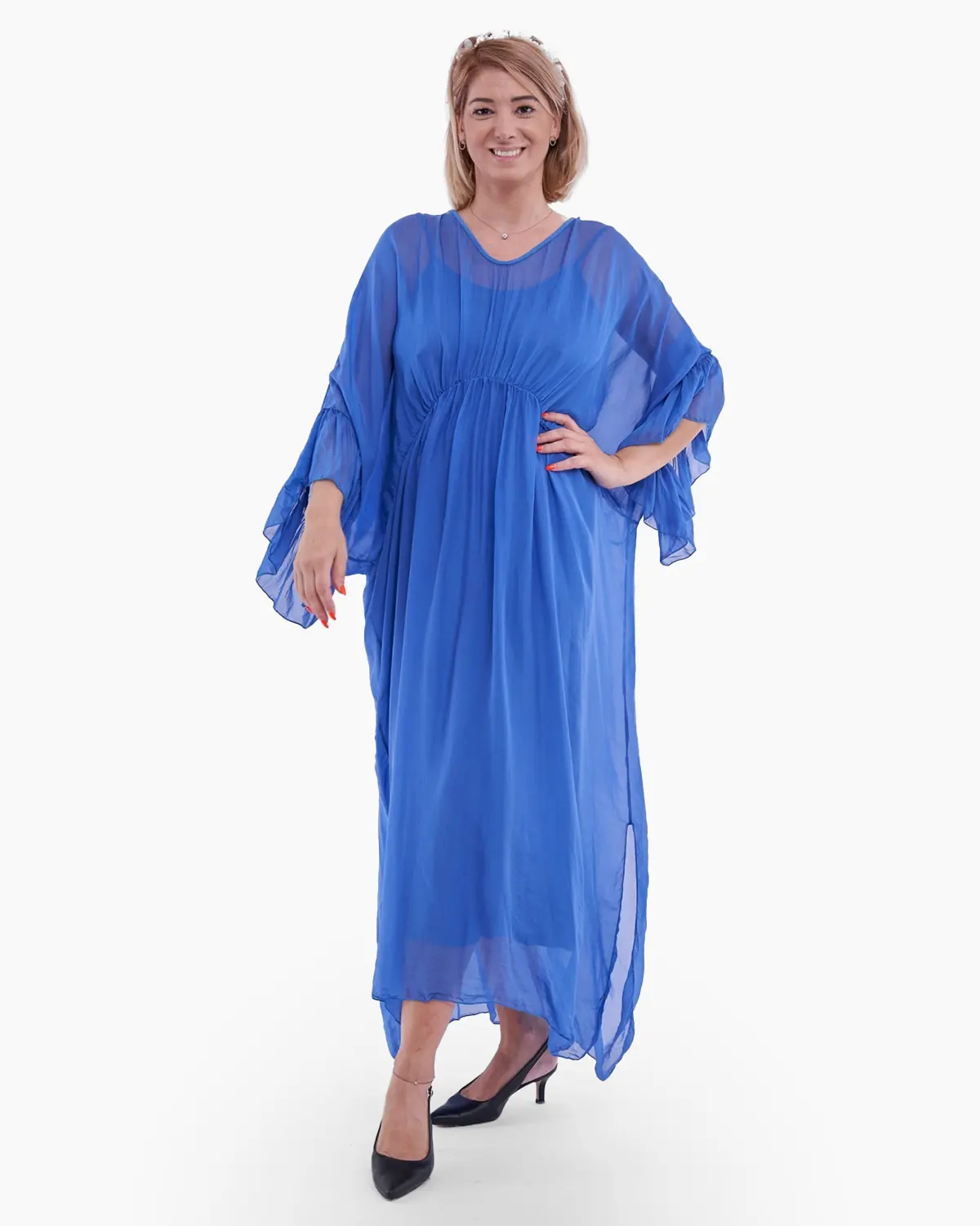 Rochie eleganta de efect albastra [2]