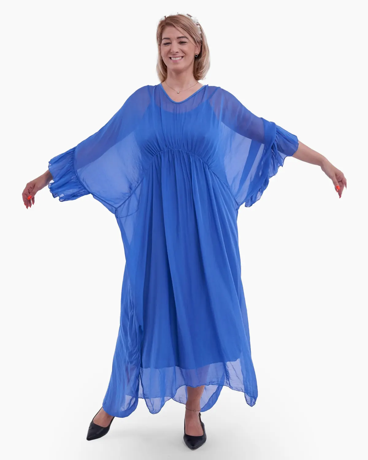Rochie eleganta de efect albastra [1]