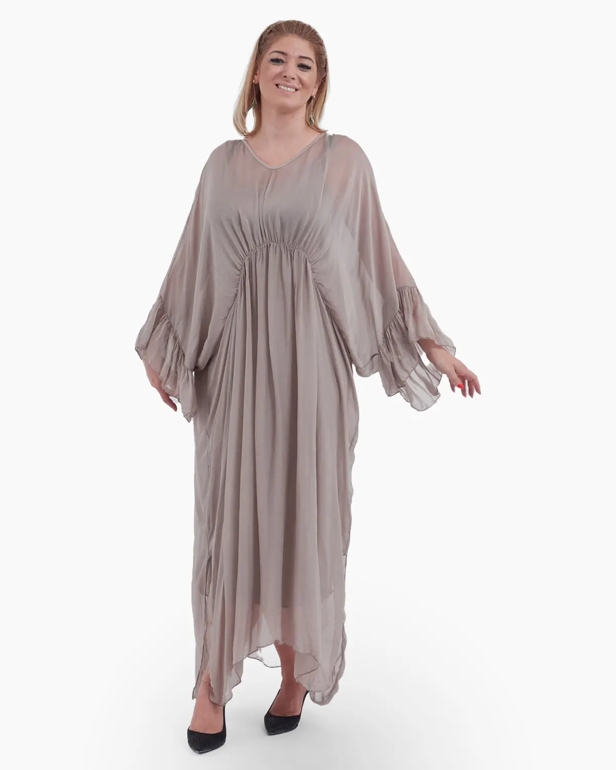 Rochie eleganta de efect, bej [1]