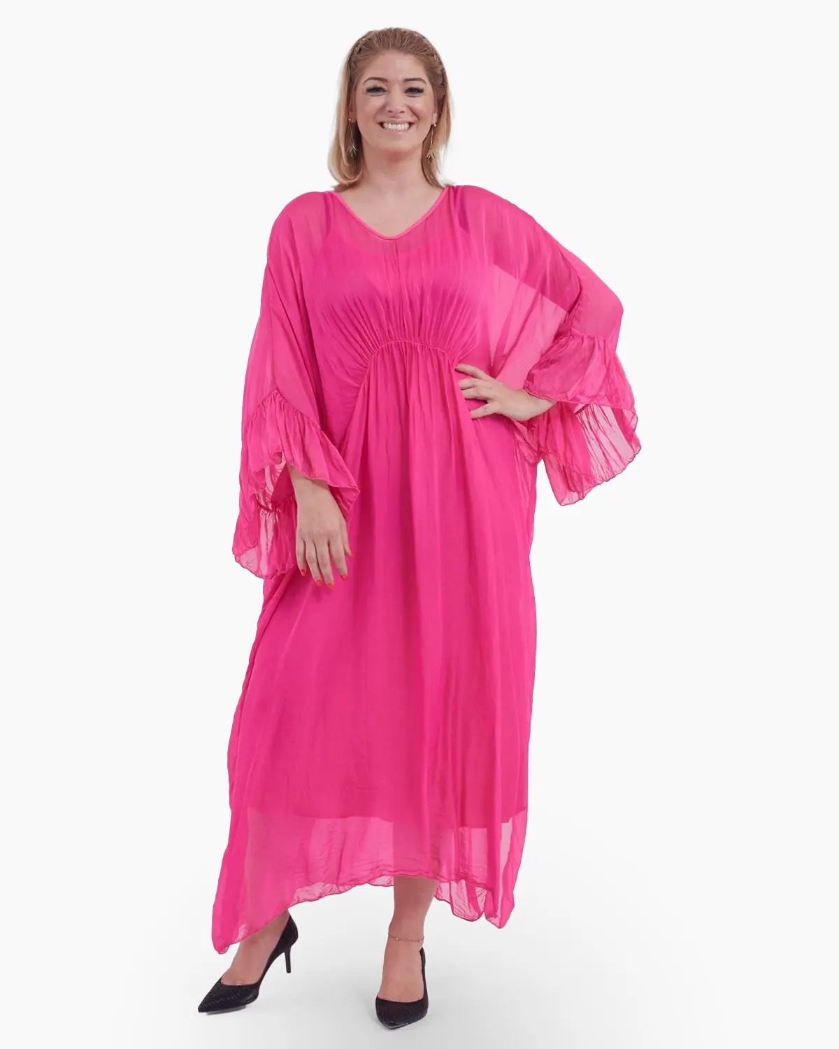 Rochii din Mătase - Rochie eleganta de efect, roz