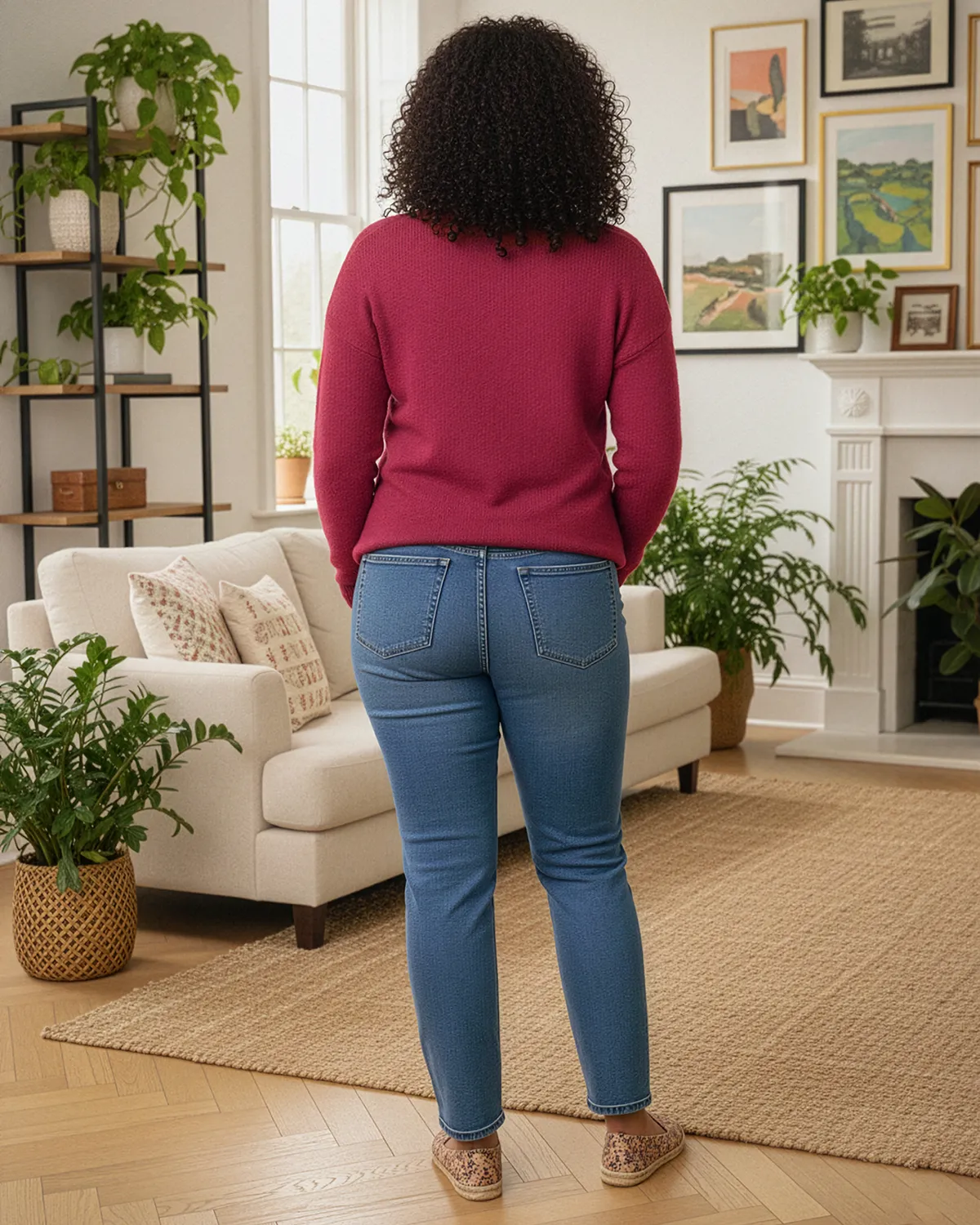 Pulover lână angora grena cu Inserții aurii [4]