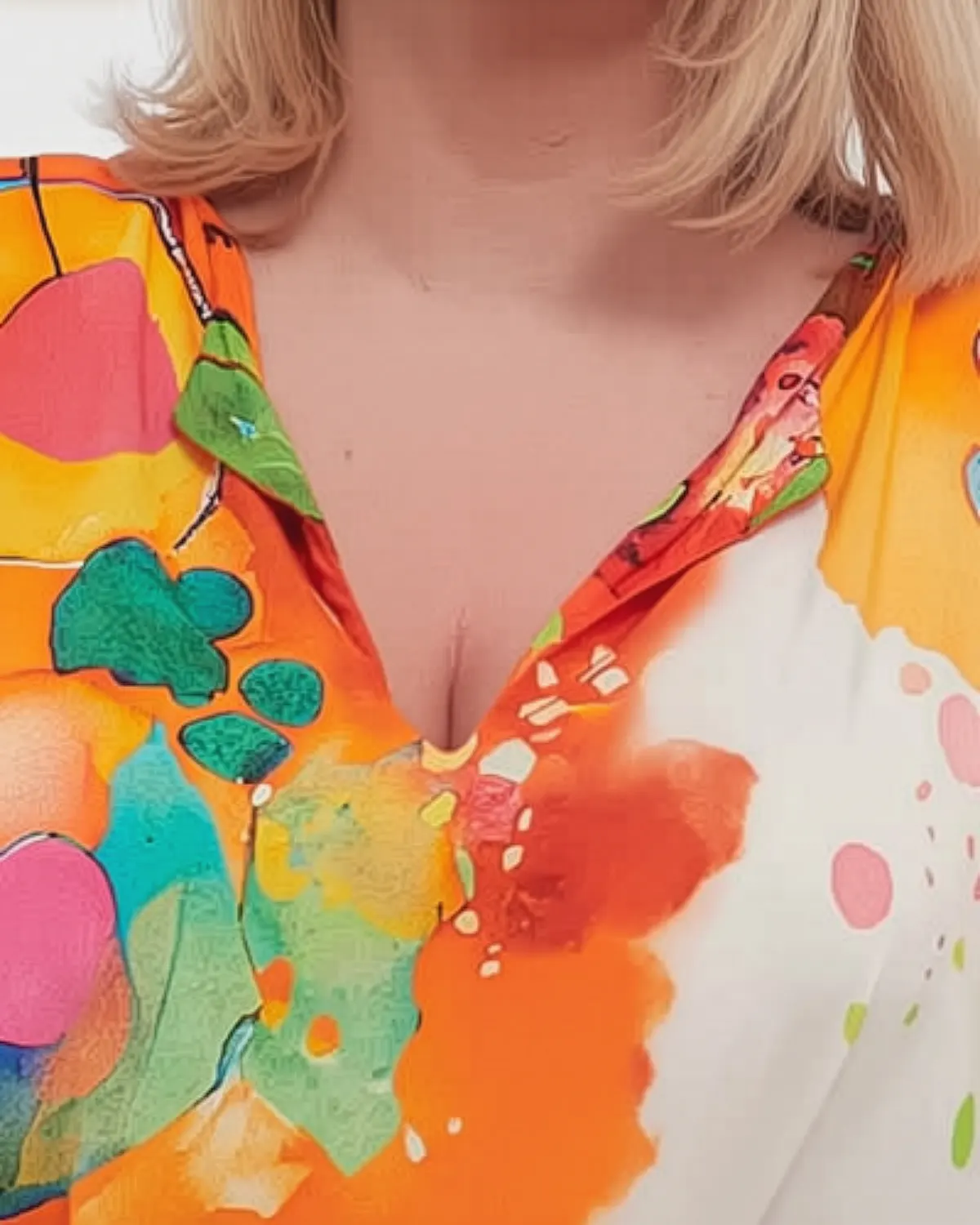 Rochie portocalie maxi smart casual cu imprimeu floral din vâscoză [4]