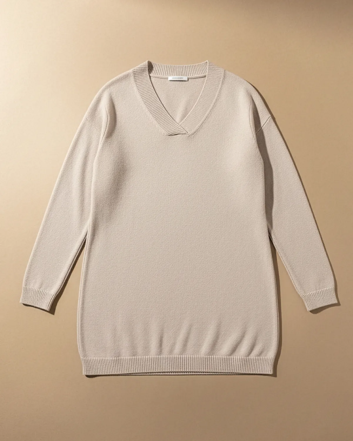 Rochii - Rochie Tricotată V Neck Din Vâscoză și Elastan