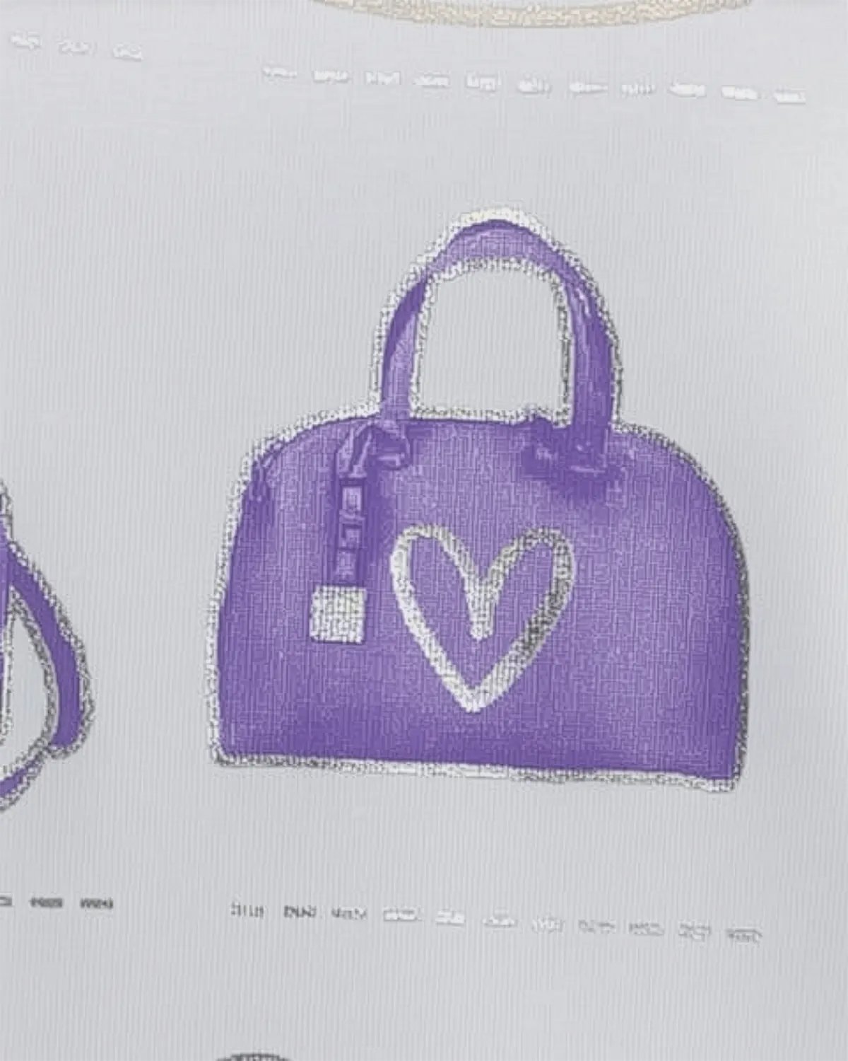 Tricou bumbac alb cu imprimeu accesorii, violet [1]
