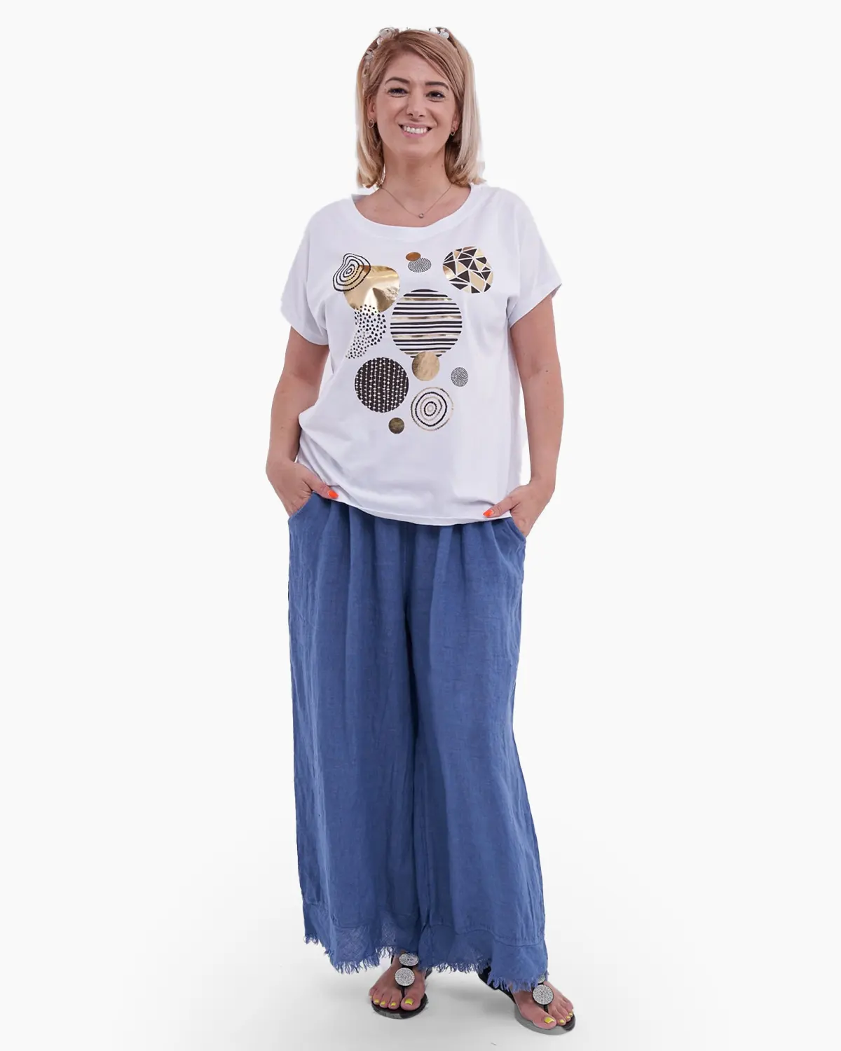 Tricouri - Tricou din bumbac cu imprimeu geometric