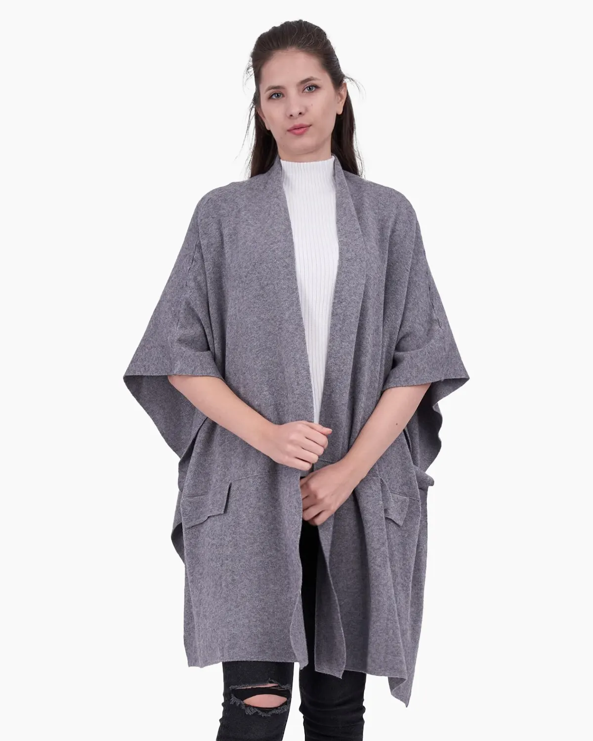 Veste - Vesta gri tip poncho