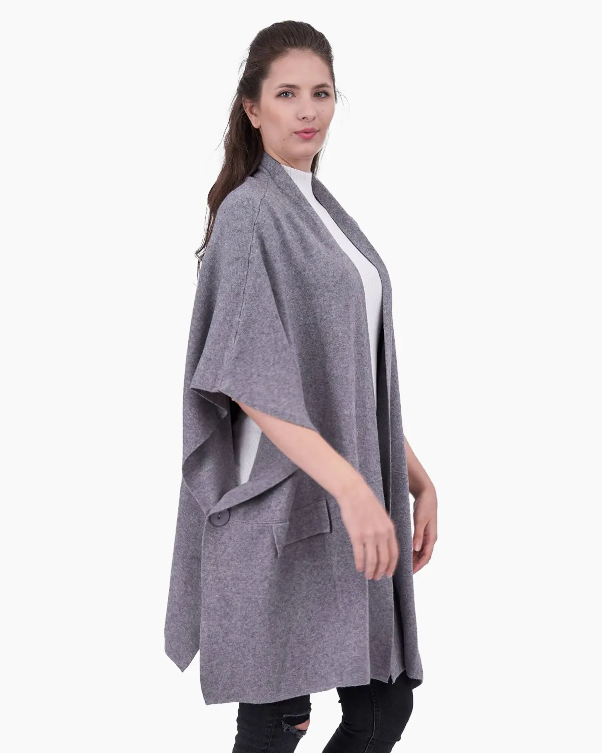 Vesta gri tip poncho [1]