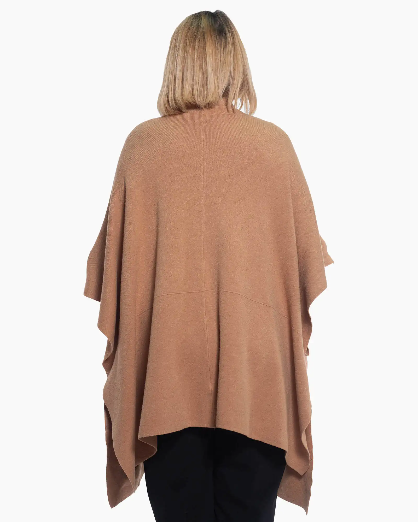 Vestă lungă cappuccino, cu mâneci kimono, din materialul moale [1]
