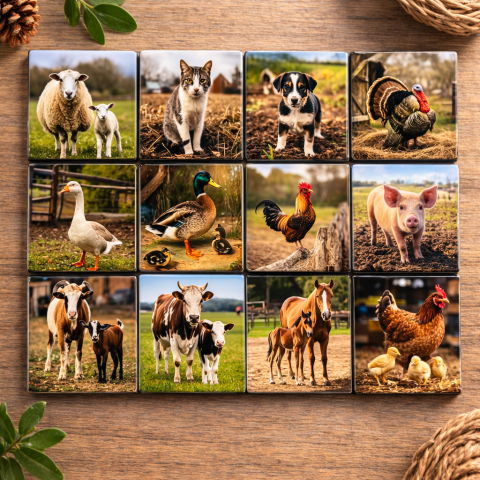 Magneți Educativi - Animale magnetice - format real