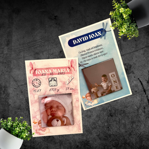Mărturii Nuntă & Botez - Mărturie Baby- magnet  personalizat cu poză