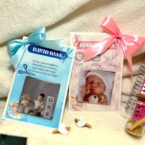 Mărturii Nuntă & Botez - Mărturie Baby- magnet  personalizat cu poză