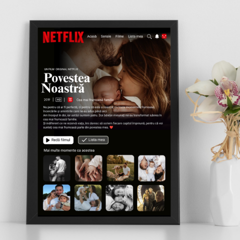 Cadouri personalizate - Tablou personalizat stil Netflix- Povestea voastră, filmul vostru