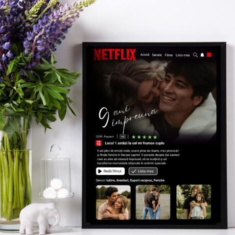 Cadouri personalizate - Tablou personalizat stil Netflix- Povestea voastră, filmul vostru