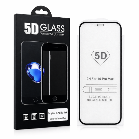 Folii telefoane - Folie sticlă securizată 5D Full Glue iPhone 16 Pro Max