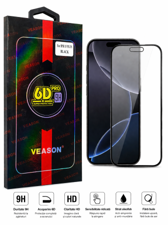 Folii telefoane - Folie sticlă securizată 6D PRO 9H iPhone 15 Plus – Black