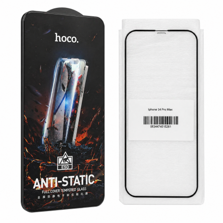 Folii telefoane - Folie sticlă securizată HOCO Anti-Static Full Cover iPhone 14 Pro Max